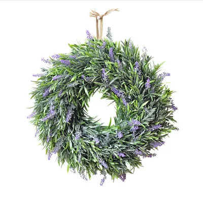 Artificial Lavender Wreath Door Hanging Easter Decor Wall Window Flower Pendant • £8.95