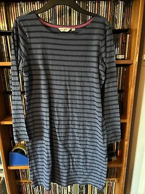 Lazy Jacks Blue Stripe 100% Cotton L/sleeve Dress Size 14 Ex Cond  • £10