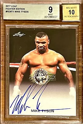 POP 28 BGS 9 Auto 10 Mike Tyson 2017 Leaf Fighter Edition On-Card Blue Ink SSP • $1498