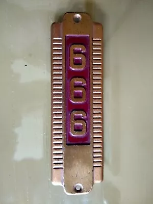 Antique Art Deco Era Stamped Copper Furnace Name Plate. Model No. 666. • $49.95