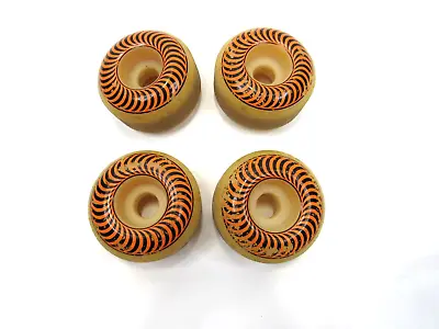 4 Used Spitfire Formula Four Orange Swirls Classic 53mm Skate Wheels • $19.99