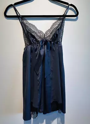 Myla London Blue Silk/ Lace Nightgown Medium • £23.30