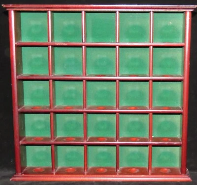 £17.42 • Buy Golf Ball Cherry Wood 25 Slot Display Case ~ Wall Or Desktop