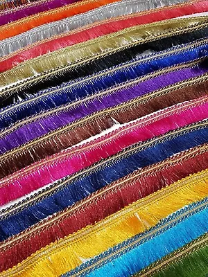 £1.85 • Buy 1 Yard Beautiful Embroidered Tassel Lace Trimming Ribbon Net Wedding Dress