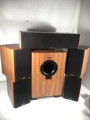 TEAC Subwoofer LSR-200 250 Watts Complete Surround Sound Speaker 6 Piece Set • $338.95
