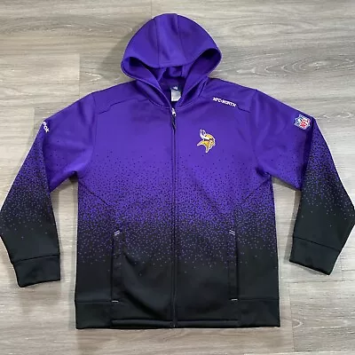 Minnesota Vikings Hoodie Sweatshirt Mens Large NFL On Field Reebok Fleece Lined • $36.95