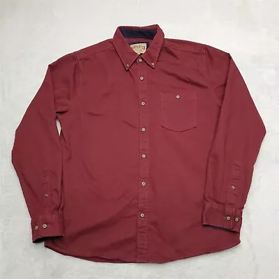 North River Shirt Men Large Red Chamois Flannel Long Sleeve Outdoor Cabin Casual • $17.99