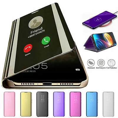 Clear S-View Mirror Flip Case Stand Cover Samsung Galaxy S24 S23 S22 S21 S20 • $9.27