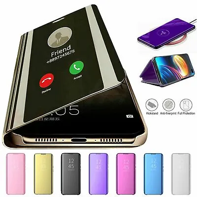 Clear S-View Mirror Flip Case Stand Cover Samsung Galaxy S24 Ultra S23 S22 21 S9 • $8.71