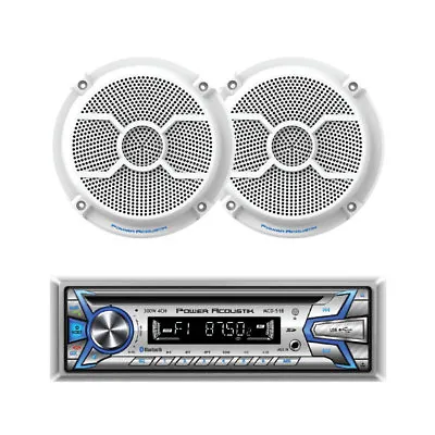 Power Acoustik MCD1-265 Marine CD/MP3 Player Bluetooth USB AUX + 6.5  Speakers • $89.95