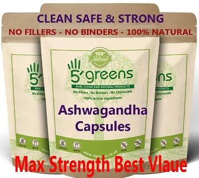 Ashwagandha Extract Capsules 10000mg (30mg Withanolides) Natural Vegan Capsules • £13.99