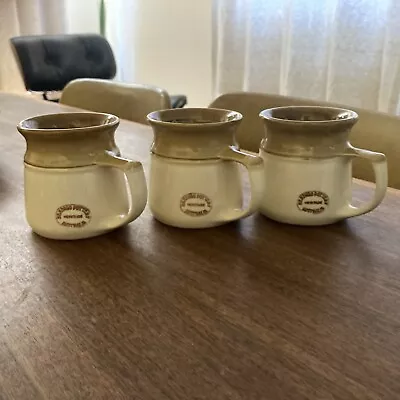 3 Bendigo Pottery Mugs Caramel And Cream Colour • $39