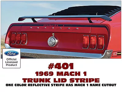 SP 401 1969 MUSTANG MACH 1 - TRUNK LID And EXTENSION STRIPES - 3 PIECE DECAL KIT • $54.95