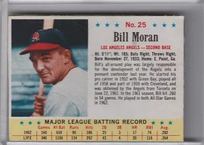 1963 Post Cereal #25 Bill Moran Los Angeles Angels 1319 • $7.16