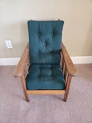Antique Oak Child's Morris Chair W/Green Cushions • $695