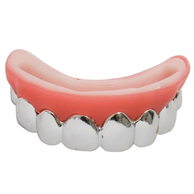 $7.50 • Buy Silver Teeth Putty James Bond Pimp Grill Disco 70's Jaws Fancy Dress Costume 