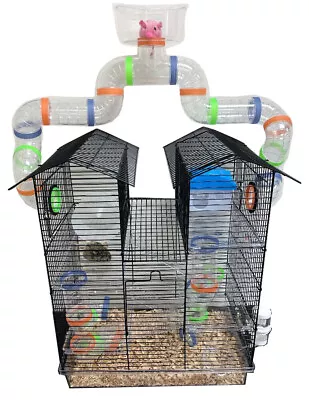 Large 5-Floor Top Watcher Hamster Habitat Rodent Gerbil Rat Mouse Clear Cage   • $54.52