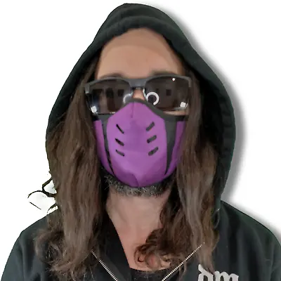 Purple Mortal Kombat Face Mask Game Rain Cosplay Party Ninja Costume Halloween • $6.98