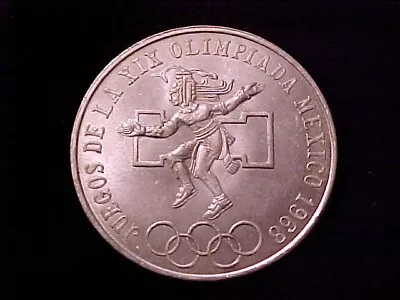 Mexico 25 Pesos Silver Crown 1968 Gem Bu Mexico City Olympics • $9.99