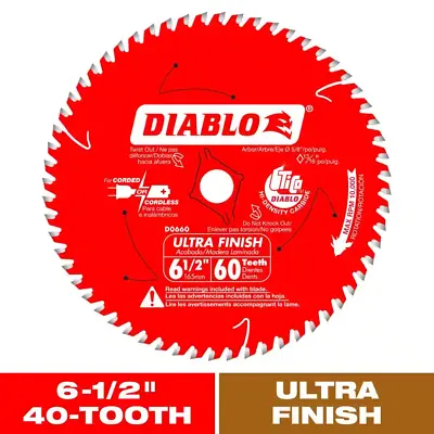 6-1/2 In. X 60 Teeth Ultra Finish Saw Blade • $32.12