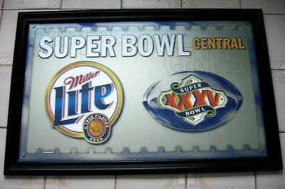 Miller Lite Beer Super Bowl Central XXXV Mirror • $80