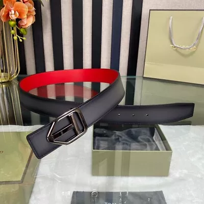 Men's Black/Red Tom Ford Belt Classic T Buckle • $15.50