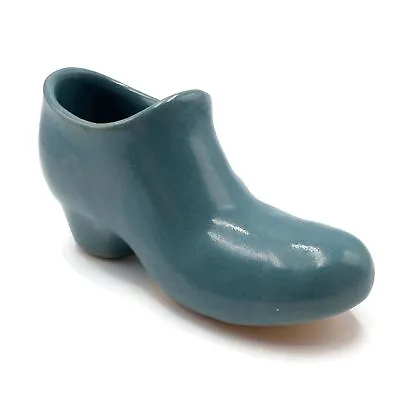 Vintage Rosemeade Blue Green Glazed Pottery Collectible Shoe • $14