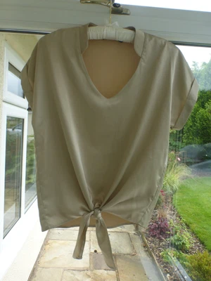 £11.99 • Buy Miss Captain Trend Champagne Beige Satin Top Size Small UK 10