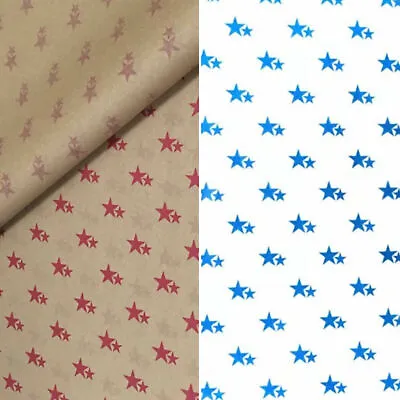 Star Tissue Paper Wrapping  Printed Blue & Red 500mm X 750mm Easter • £2.38