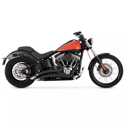 Vance & Hines Black 2-into-2 Big Radius Dual Exhaust System 86-17 Softail 46069 • $874.95