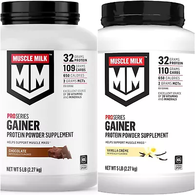 Muscle Milk Gainer Blend Whey Protein Powder Kosher Energy Muscle Mass 5 Pound • $49.99