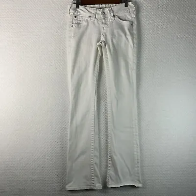 True Religion Jeans Women’s Disco Becky Bootcut White Size 26 Made In USA • $48.95