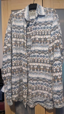 £9.99 • Buy Aztec Geometric Shirt White Tom Tailor XL Used