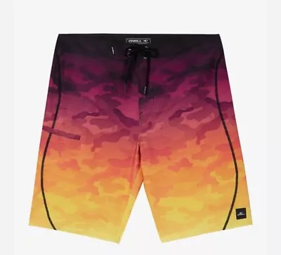 Oneill Swim Trunks Mens HyperFreak Heat S Seam Fade 21” Board Shorts Size 32 New • $7.50