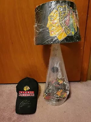 NHL Hockey Chicago Blackhawks Patrick Kane Signed Hat Goalie Mask Replica Lamp • £85.78