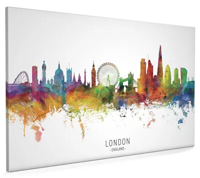 London Skyline Poster Canvas Or Framed Print Watercolour Painting 6481 • £13.99