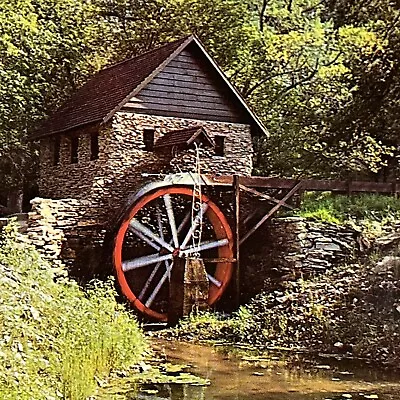 Vintage McGregor IA Postcard Spook Cave Ye Ol' Mill Water Wheel Unposted Iowa • $3.65