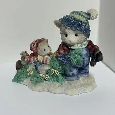 Vintage Enesco Mary Mary Had A Farm A Meowy Christmas Fir You Cat Figurine • $12