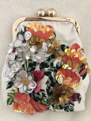 $39.99 • Buy ZARA Small Shoulder Bag EMBROIDERED Clutch BEADED HandBag- NWT 2628/304/203