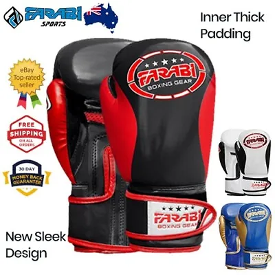 Farabi Kids Boxing Gloves Shiny Punching Mitts Leather Training MMA Children • $29.99