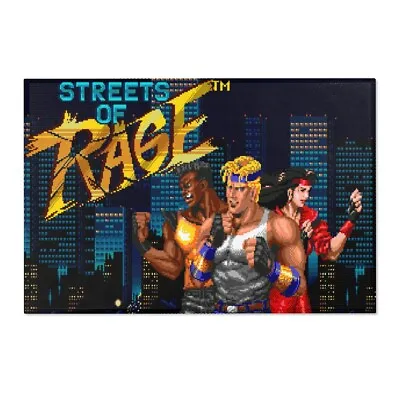 Streets Of Rage Sega Genesis Title Screen Retro Pixel Art Area Rug 24x26 36x24 • $50.99