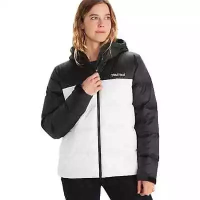 Marmot Women’s Guides Down Hoodie XS  Black/ White • $118.75