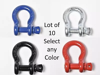 10x 5/8  Lift Tow Bow Shackle D-Ring W 3/4  Clevis Screw Pin WLL 7000lbs 3.25TON • $51.99