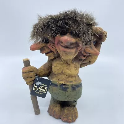 VINTAGE NYFORM 3 HEADED TROLL FIGURINE #150 Approx 8  In Height  EUC! • $69.99