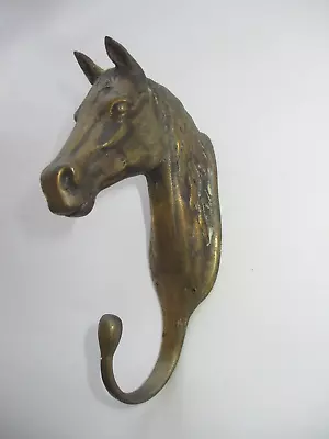 Vintage / Antique Solid Metal HORSE HEAD Large Hook (weighs 1 Lb+) • $39.95