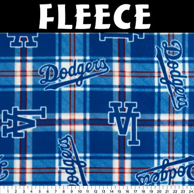 MLB Los Angeles Dodgers Plaid 6618-B Fleece Fabric By The Yard • $21.95