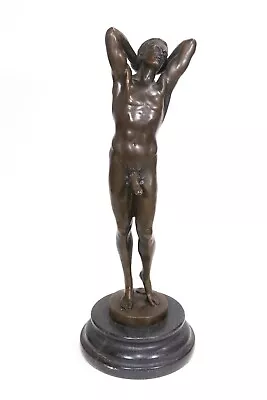 Bronze Statue Nude Male Marble Base Gay Int Figurine Art Mario Nick No. 84/500 • $299