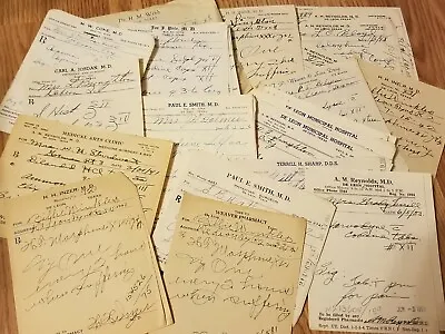 20 Vintage Pharmacy Medical Rx Paper Prescriptions Bundle Lot Ephemera Junk Art • $15