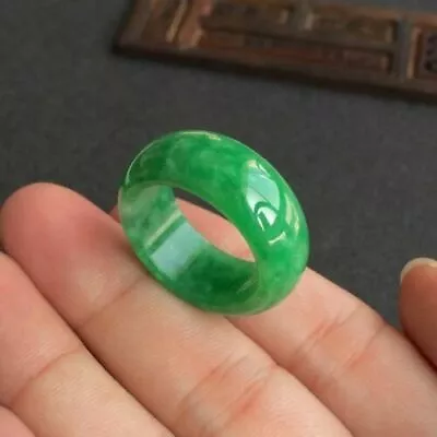 Real Natural White&Green Emerald Ring Men/Women Fashion Jade Stone Gems Jewelry • $8.99