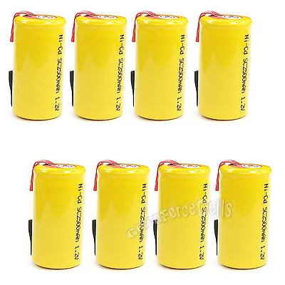 8 X SubC Sub C 2500mAh 1.2V NiCd Rechargeable Battery With Tab Yellow US Stock • $16.62